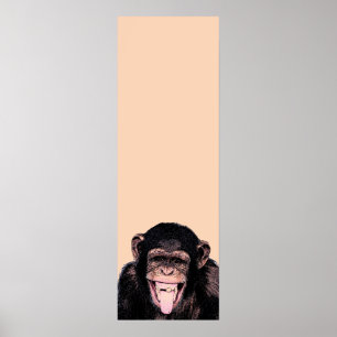 Pop Kunst Chimpansee Trekken Tongue uit Poster