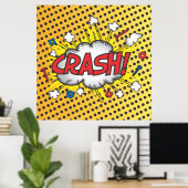 Pop kunst Comic boek inspireert Crash! poster (Thuiskantoor)