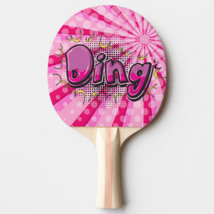 Pop kunst Comic Style Roze Ding Hero - Aangepast Tafeltennisbatje