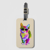 Pop Kunst coole kattenkattenkattenkunst Bagagelabel (Voorkant (verticaal))