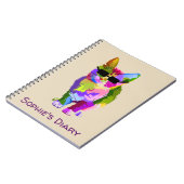 Pop Kunst coole kattenkattenkattenkunst Notitieboek (Linkerzijde)