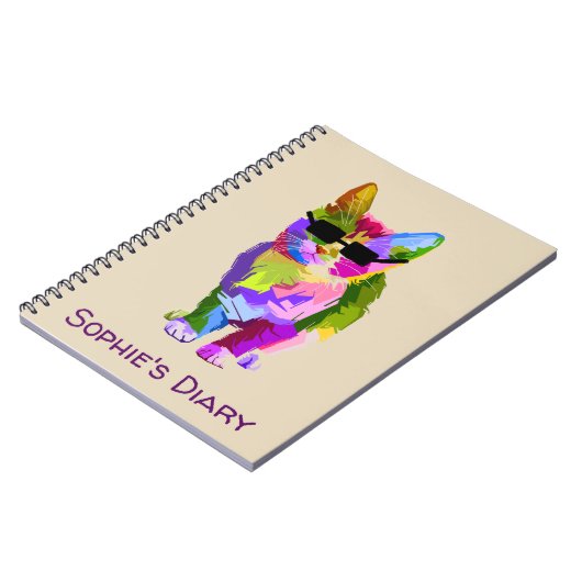 Pop Kunst coole kattenkattenkattenkunst Notitieboek (Linkerzijde)