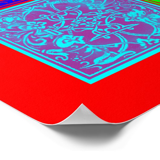 Pop Kunst  decoratief alfabet Poster (Hoek)