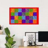 Pop Kunst  decoratief alfabet Poster (Thuiskantoor)