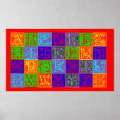 Pop Kunst  decoratief alfabet Poster (Voorkant)