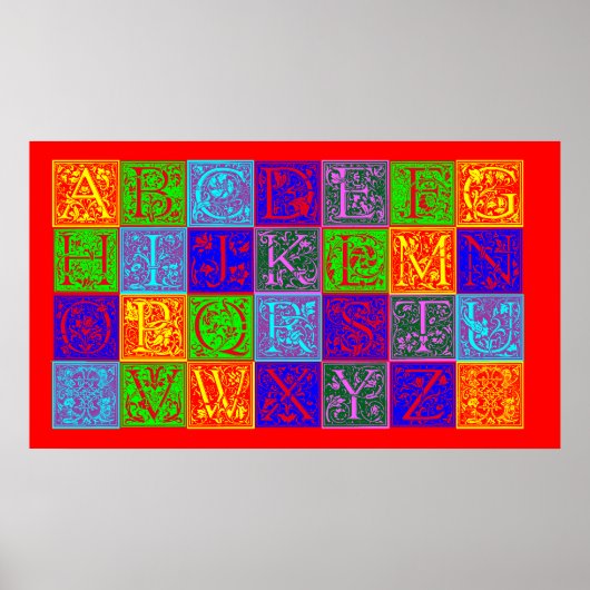 Pop Kunst  decoratief alfabet Poster (Voorkant)