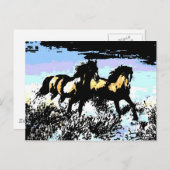 Pop Kunst die paarden runt Briefkaart (Voorkant / Achterkant)