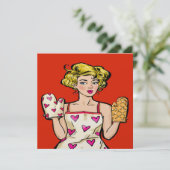 Pop Kunst Diner / Koken / Eten Evenement Uitnodigi Kaart (Staand voorkant)