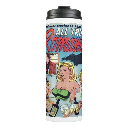 Pop Kunst - Echte liefde - Romance  strips Thermosbeker (Voorkant)