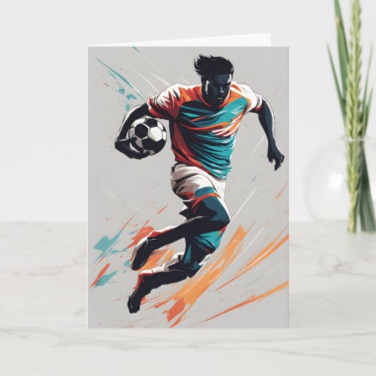 Pop Kunst Europees Football Voetbal Vaderdag Kaart (Voorkant)