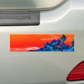 Pop Kunst Exotic Beach Palm Trees Bumpersticker (Op auto)