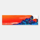 Pop Kunst Exotic Beach Palm Trees Bumpersticker (Voorkant)