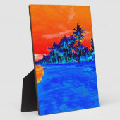 Pop Kunst Exotic Beach Palm Trees Fotoplaat (Zijkant)