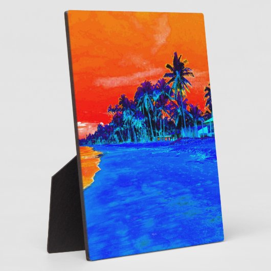 Pop Kunst Exotic Beach Palm Trees Fotoplaat (Zijkant)