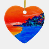 Pop Kunst Exotic Beach Palm Trees Keramisch Ornament (Voorkant)