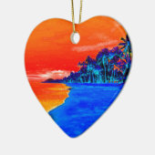 Pop Kunst Exotic Beach Palm Trees Keramisch Ornament (Links)