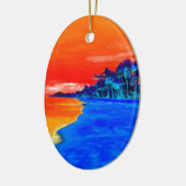 Pop Kunst Exotic Beach Palm Trees Keramisch Ornament (Links)
