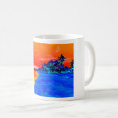 Pop Kunst Exotic Beach Palm Trees Koffiemok (Voorkant rechts)