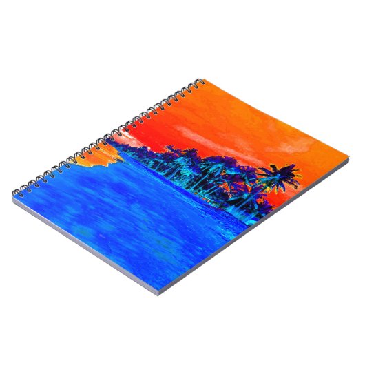 Pop Kunst Exotic Beach Palm Trees Notitieboek (Linkerzijde)