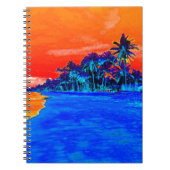 Pop Kunst Exotic Beach Palm Trees Notitieboek (Voorkant)