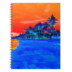 Pop Kunst Exotic Beach Palm Trees Notitieboek