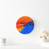 Pop Kunst Exotic Beach Palm Trees Ronde Klok (Huis)