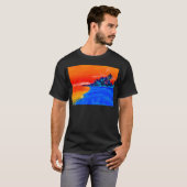 Pop Kunst Exotic Beach Palm Trees T-shirt (Voorkant volledig)