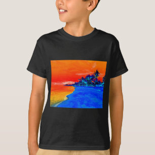 Pop Kunst Exotic Beach Palm Trees T-shirt