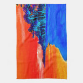 Pop Kunst Exotic Beach Palm Trees Theedoek (Verticaal)