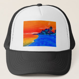 Pop Kunst Exotic Beach Palm Trees Trucker Pet
