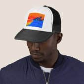 Pop Kunst Exotic Beach Palm Trees Trucker Pet (In situ)