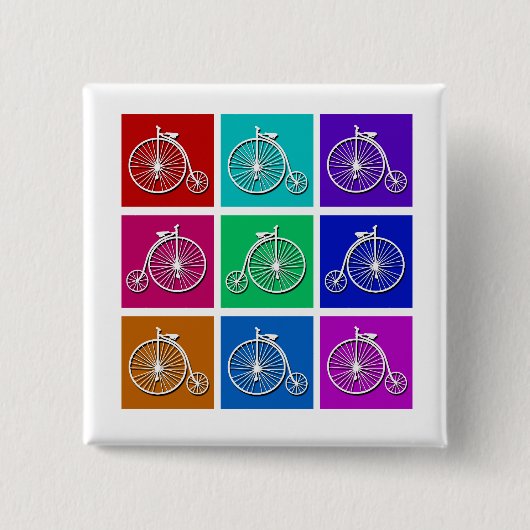 Pop Kunst  fietspatjes en cadeaus Vierkante Button 5,1 Cm (Voorkant)