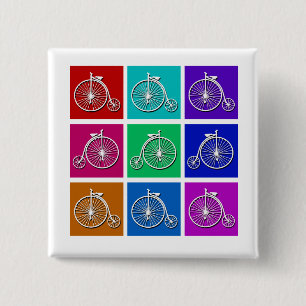 Pop Kunst  fietspatjes en cadeaus Vierkante Button 5,1 Cm