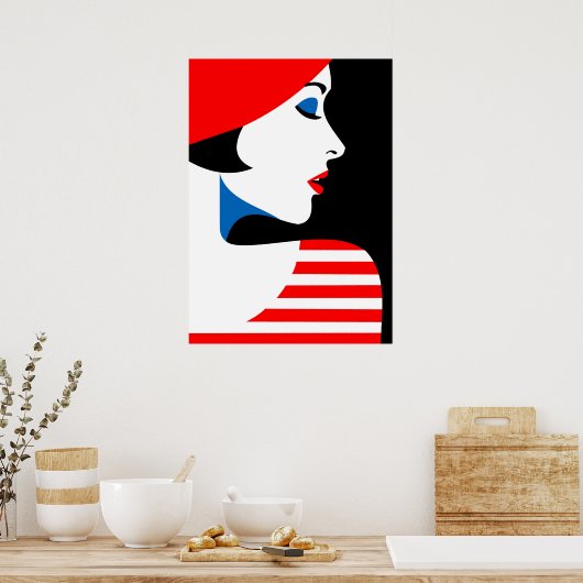 Pop Kunst Geïnspireerd Mode Vrouw 11 Poster (Keuken)