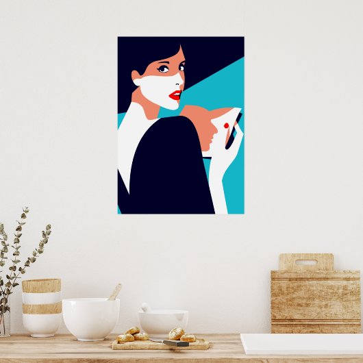 Pop Kunst Geïnspireerde Mode Vrouw 8 Poster (Keuken)