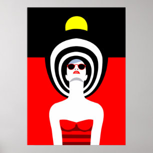 Pop Kunst Geïnspireerde Mode Vrouw 9 Poster