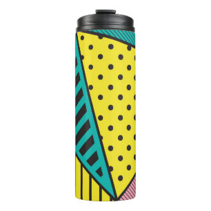 Pop kunst, geometrisch, vet krabbels thermosbeker