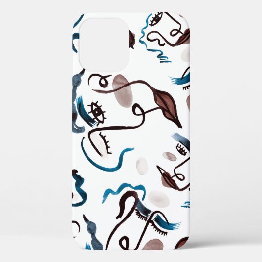 Pop kunst gezichten: abstracte waterverf. Case-Mate iPhone case (Achterkant)