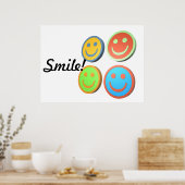 Pop kunst glimlachen gezichten poster (Keuken)