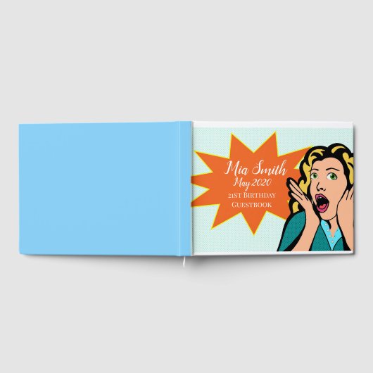 Pop kunst grappige moderne 21ste verjaardag gastenboek (Volledig)
