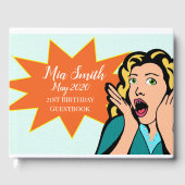 Pop kunst grappige moderne 21ste verjaardag gastenboek (Voorkant)