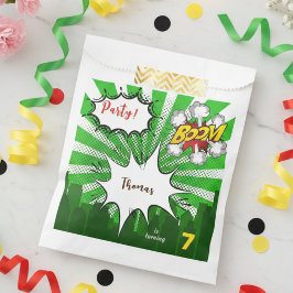 Pop kunst groene komiek verjaardag bedankzakje