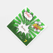 Pop kunst groene komiek verjaardag servet (Hoek)