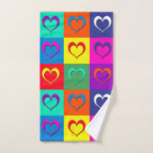 Pop kunst harten bad handdoek (Handdoek)