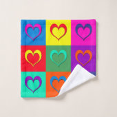 Pop kunst harten bad handdoek (Wasdoekje)