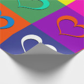 Pop kunst harten cadeaupapier (Hoek)