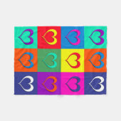 Pop kunst harten fleece deken (Voorkant (Horizontaal))