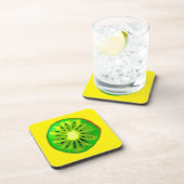 Pop kunst heldere kiwi - waterverf bier onderzetter (Rechterzijde)