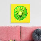 Pop kunst heldere kiwi - waterverf canvas afdruk (Insitu (Woonkamer))