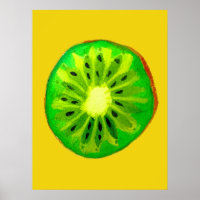 Pop kunst heldere kiwi - waterverf